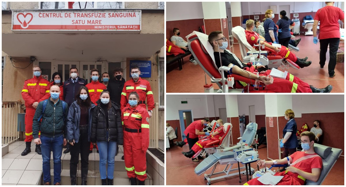 FOTO. Donatori de viață! Voluntarii ISU Satu Mare au venit în ajutorul celor bolnavi
