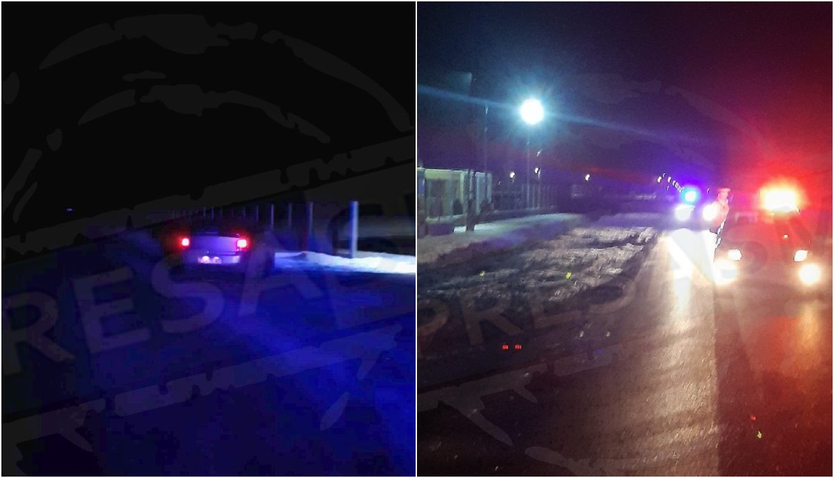 FOTO. Pieton lovit de o mașină, în județul Satu Mare. ”Șerpuia” pe șosea