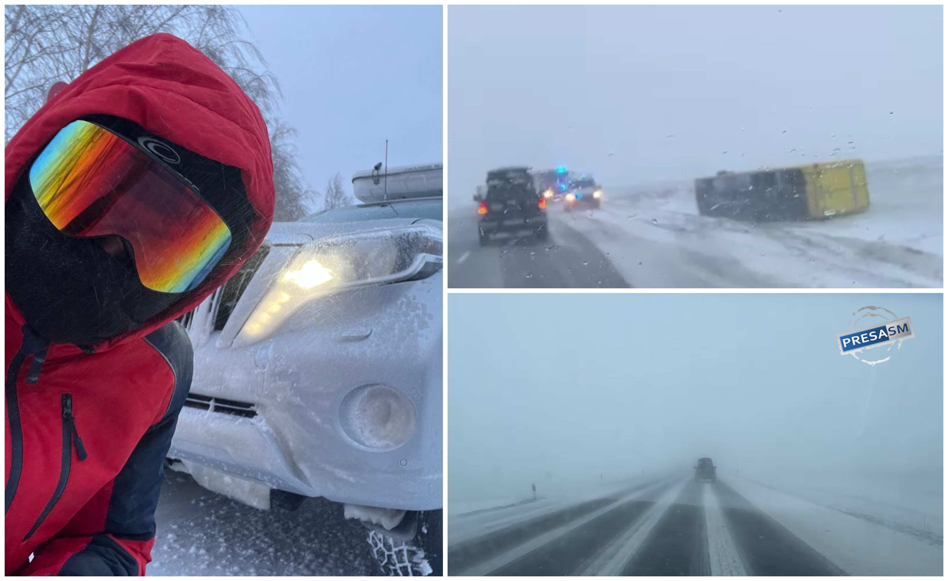 VIDEOREPORTAJ. Expediție cu peripeții a lui Bertici Attila. TIR-uri răsturnate și o vreme mai rea ca-n Siberia