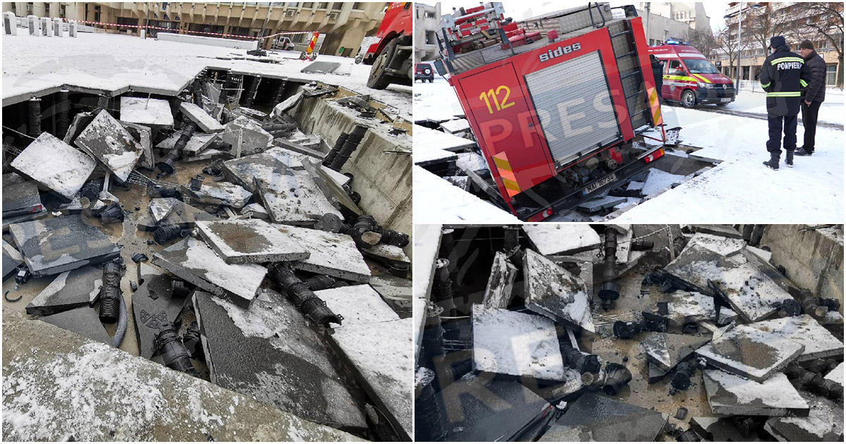 FOTO/VIDEO. Conducerea Primăriei Satu Mare, după distrugerea fântânii: ”Vinovații vor plăti. Accesul este interzis în zonă”