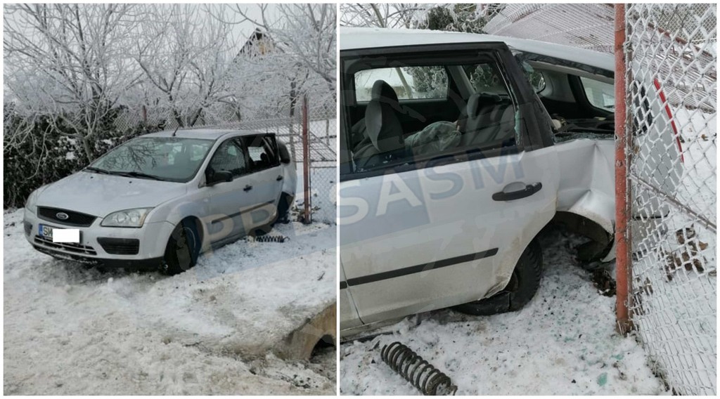 FOTO. Accident cu victime în județul Satu Mare. S-a oprit cu mașina într-un cap de pod