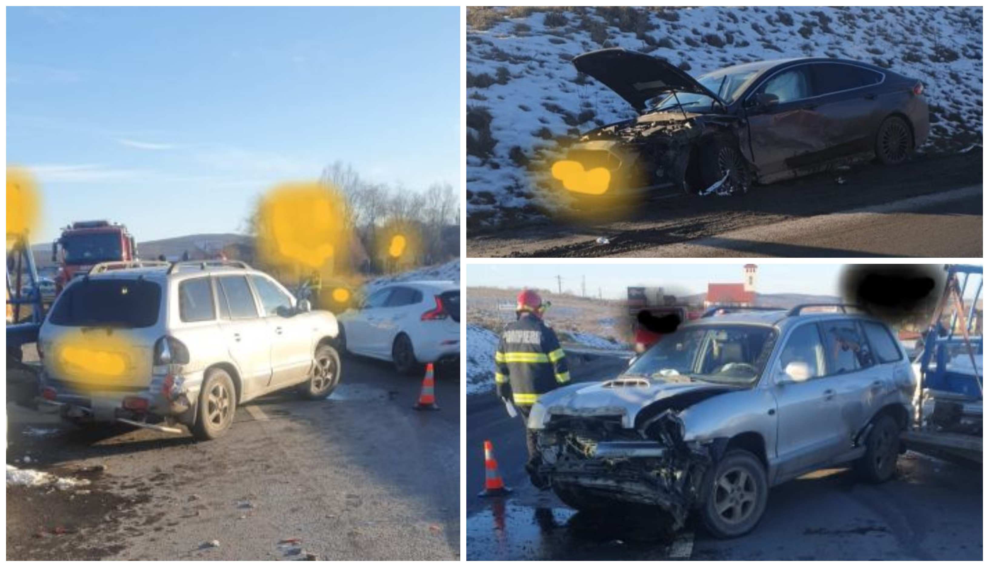 FOTOGALERIE. Ghinion pentru un tânăr din Satu Mare, implicat într-un accident în lanț