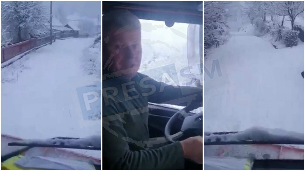 VIDEO. Primarul model din județ. Face deszăpezire personal în comună, și în zi de sărbătoare