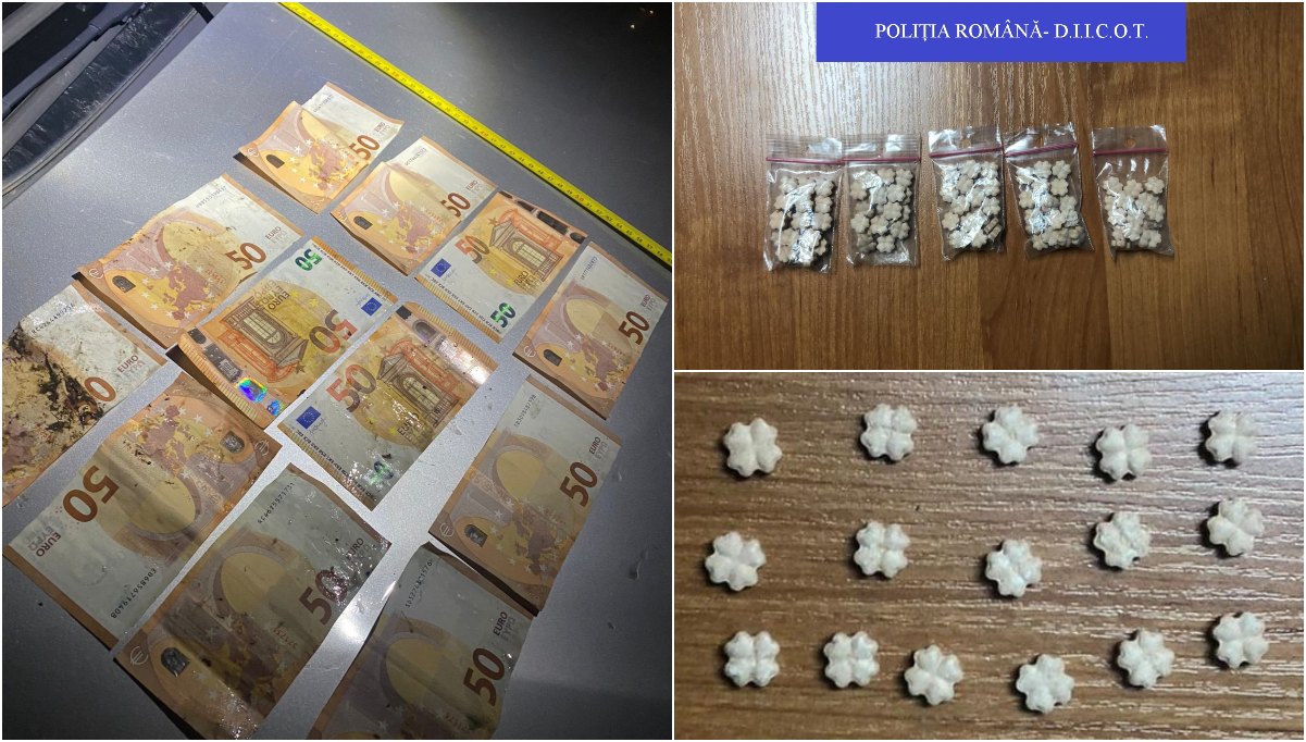 FOTOGALERIE. Traficanți de droguri, prinși în flagrant în Satu Mare. Le-a mai rămas ”marfă” de la Revelion