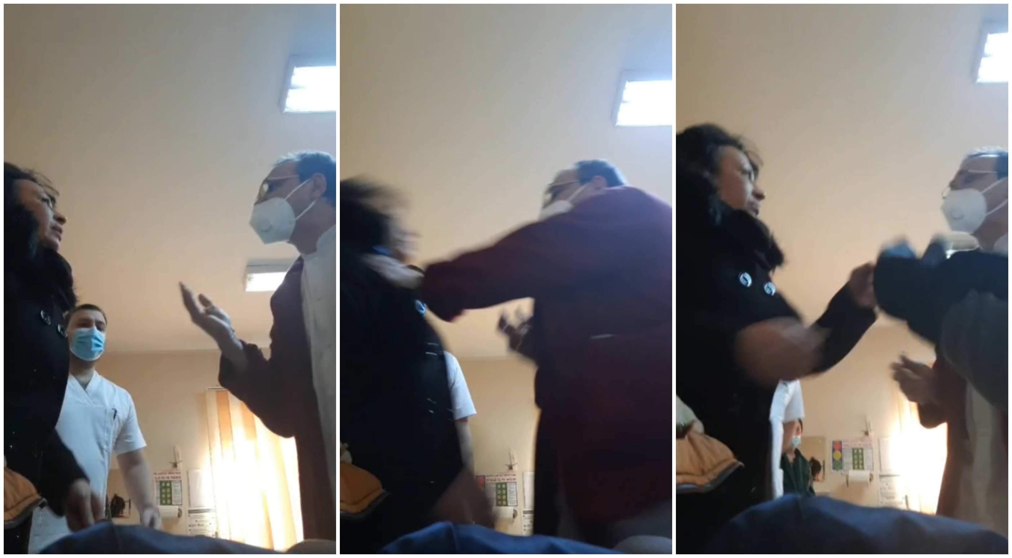 VIDEO. Un medic lovește bunica unui pacient (4 ani) la spital. Acuzații de malpraxis, Poliția a intervenit