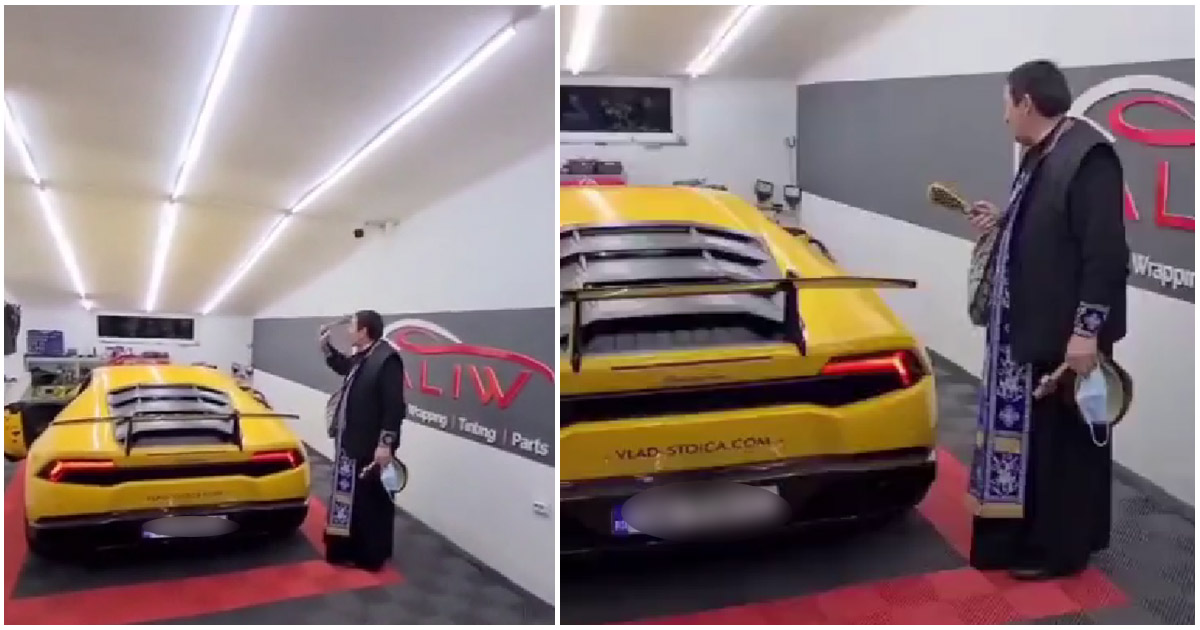 VIDEO. Ce mai sfințesc preoții? Filmare virală cu binecuvântarea unui bolid de lux