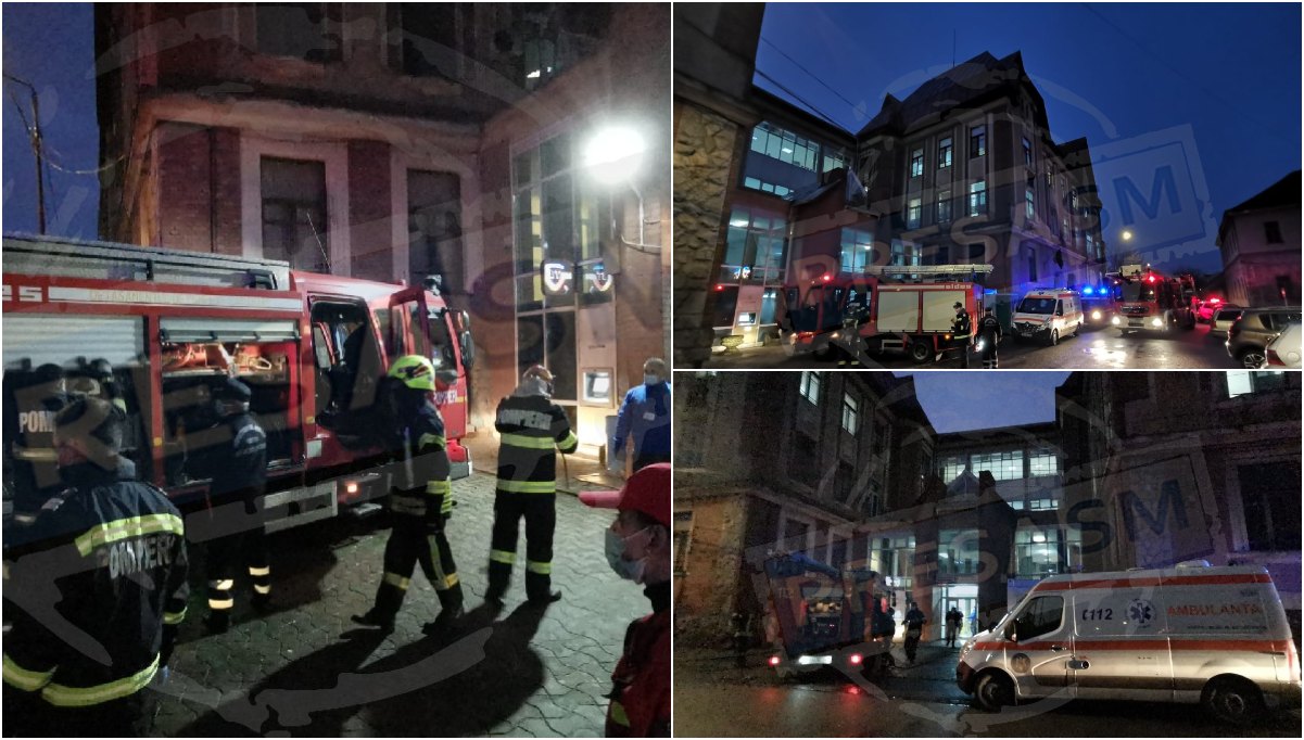 FOTO/VIDEO. Un muc de țigară nestins putea duce la o tragedie. Incendiu la un spital din Satu Mare
