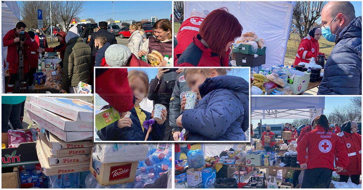 FOTO/VIDEO. Emoționant până la lacrimi! Mobilizare uriașă a sătmărenilor pentru ajutorarea refugiaților la Petea