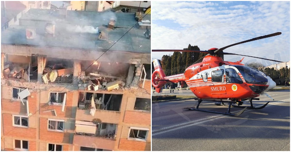 FOTO/VIDEO. A murit una dintre victime din explozia de la Carei. Două persoane în stare critică