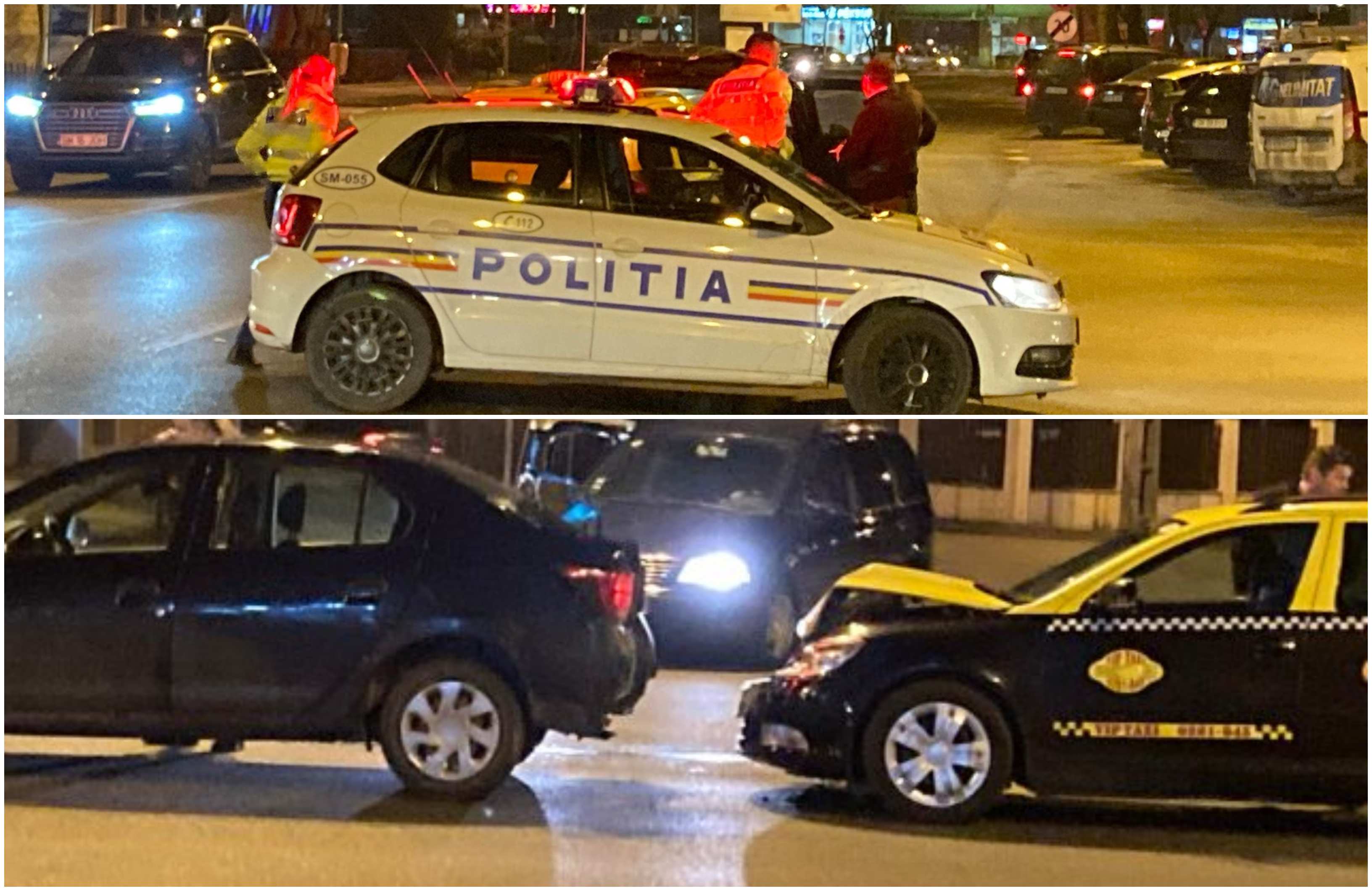 FOTO. Accident în Soarelui. Un taximetru și o altă mașină s-au ”pupat”