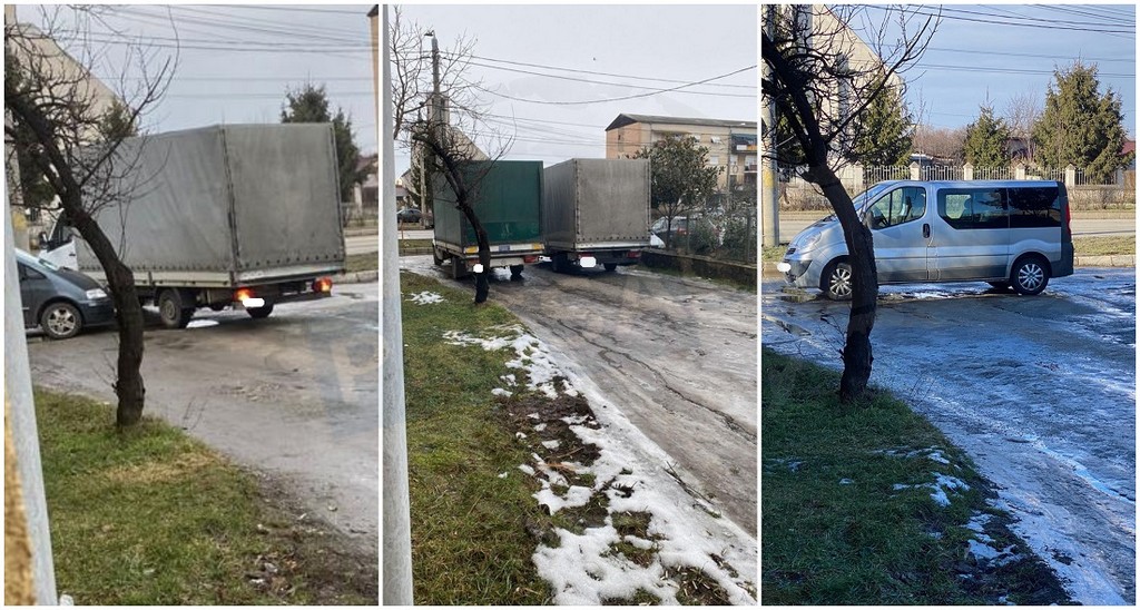 FOTO/VIDEO. Scandal cu drum blocat, accidente și amenințări, în municipiul Satu Mare