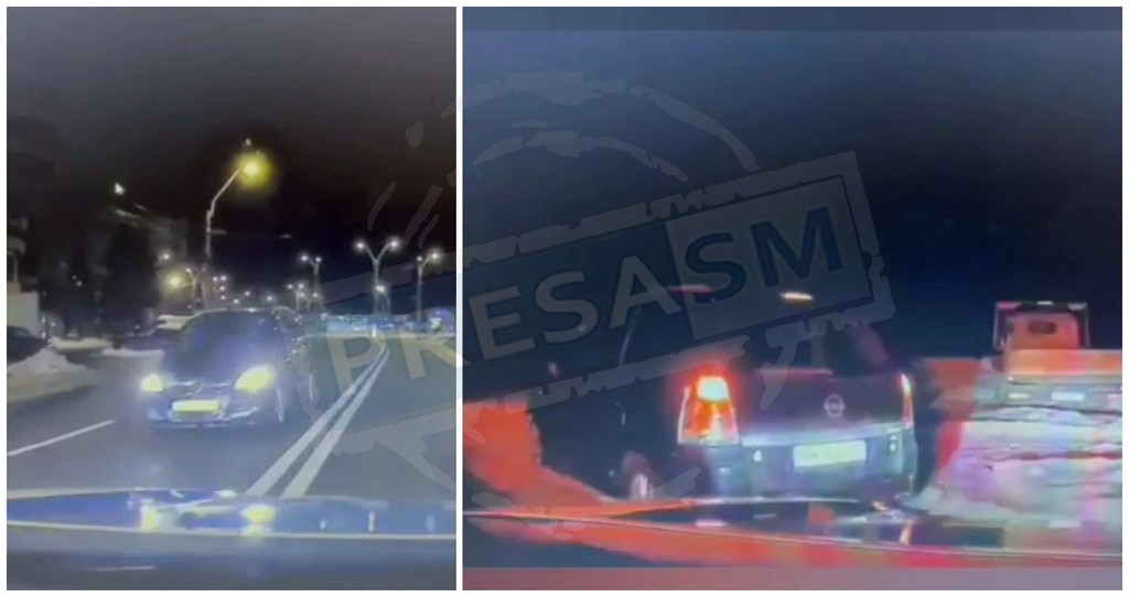 VIDEO. Urmărire ca-n filme! A fugit de Poliție și s-a înfipt cu mașina într-un morman de zăpadă