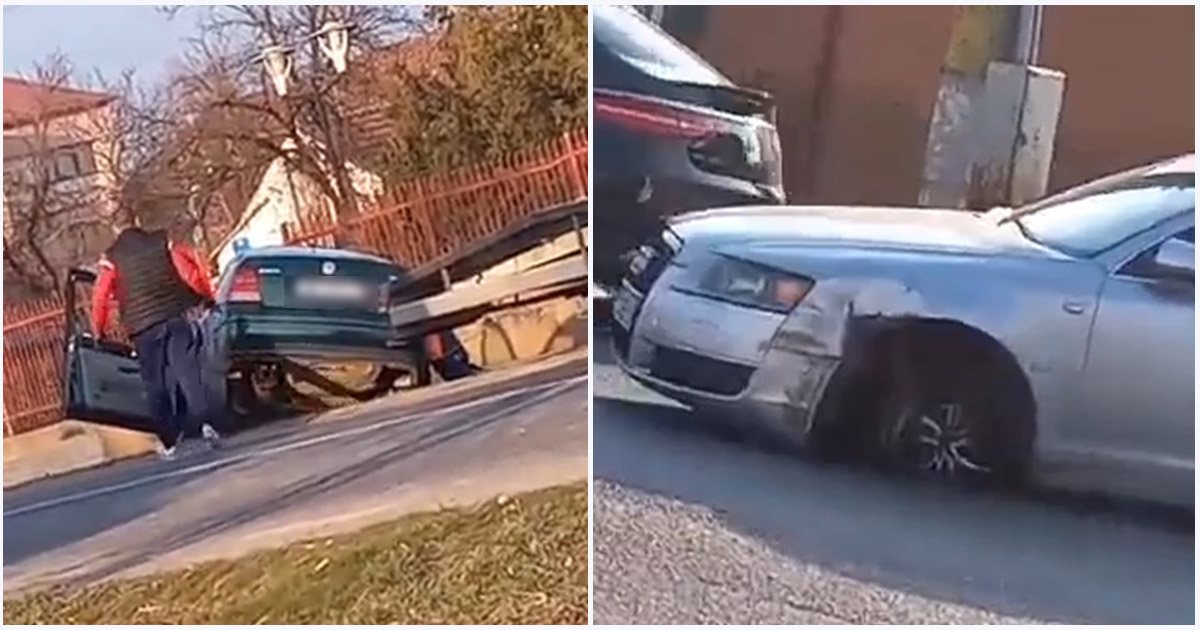 VIDEO. Accidente cu repetiție în zona în care a fost ucisă Tatiana. Mașină în șanț, pieton în șoc