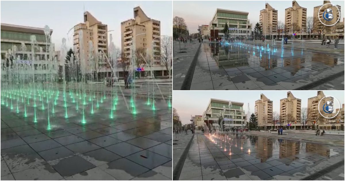 VIDEO. Sătmărenii au profitat de vremea de primăvară. Atracția principală: fântâna muzicală