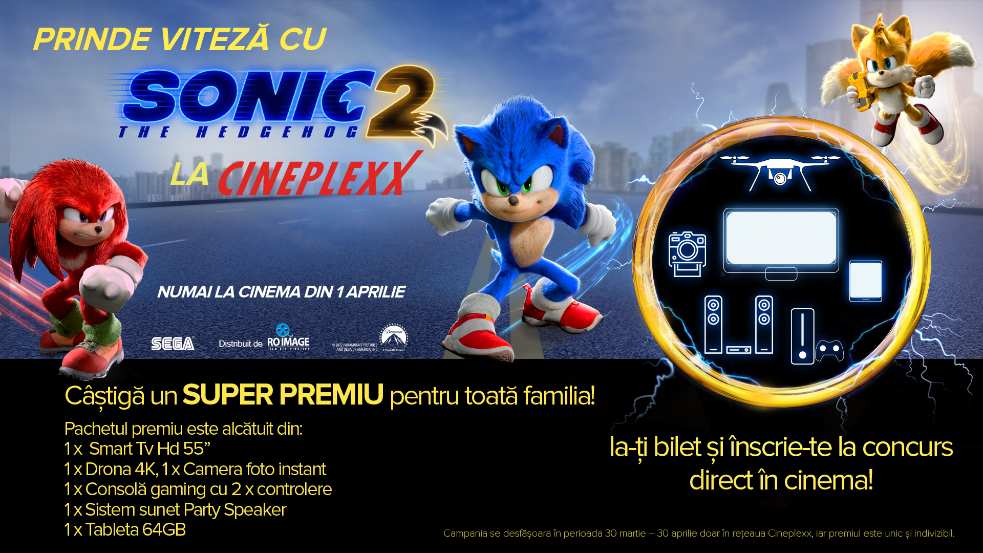 Prinde viteză și marele premiu pentru întreaga familie cu „Sonic The Hedgehog 2" doar la Cineplexx