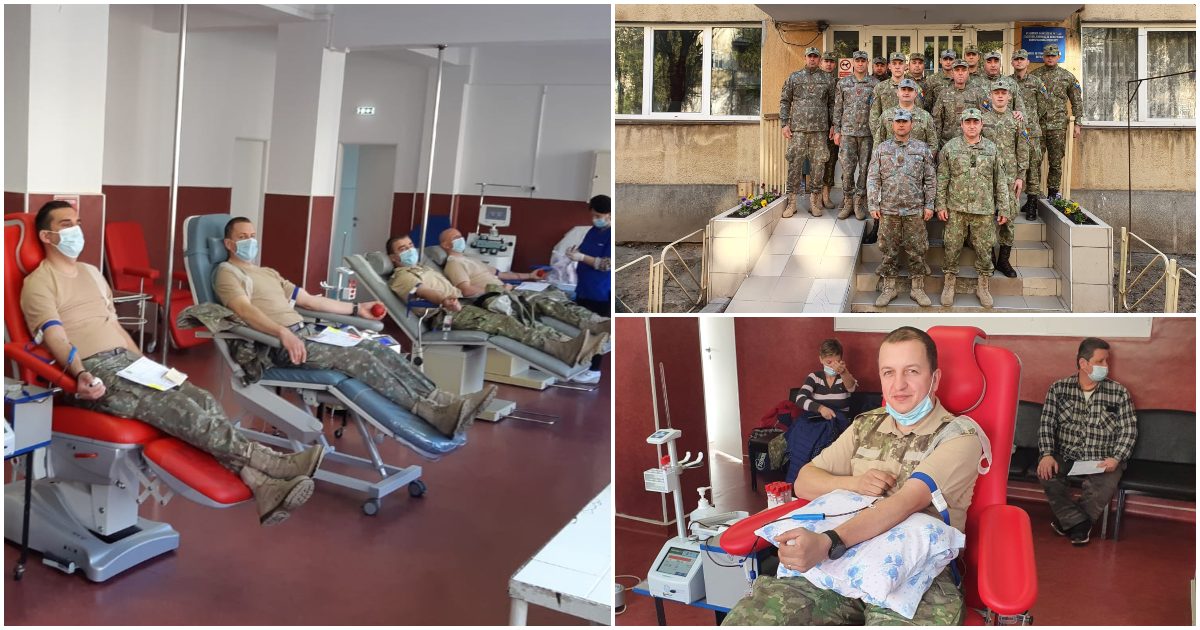 FOTO. Alături de sătmăreni, alături de răniții din Ucraina. Militarii sătmăreni au donat sânge