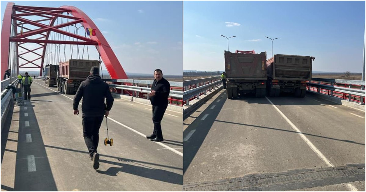 FOTO. Podul peste Someș, care leagă SM de MM e gata. Se fac ultimele teste