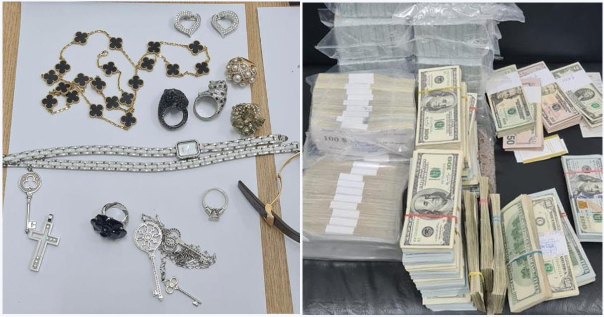 FOTO. Soții din Ucraina prinși cu 1,6 milioane de dolari și bijuterii au dat explicații. Spun că au luat valizele altcuiva