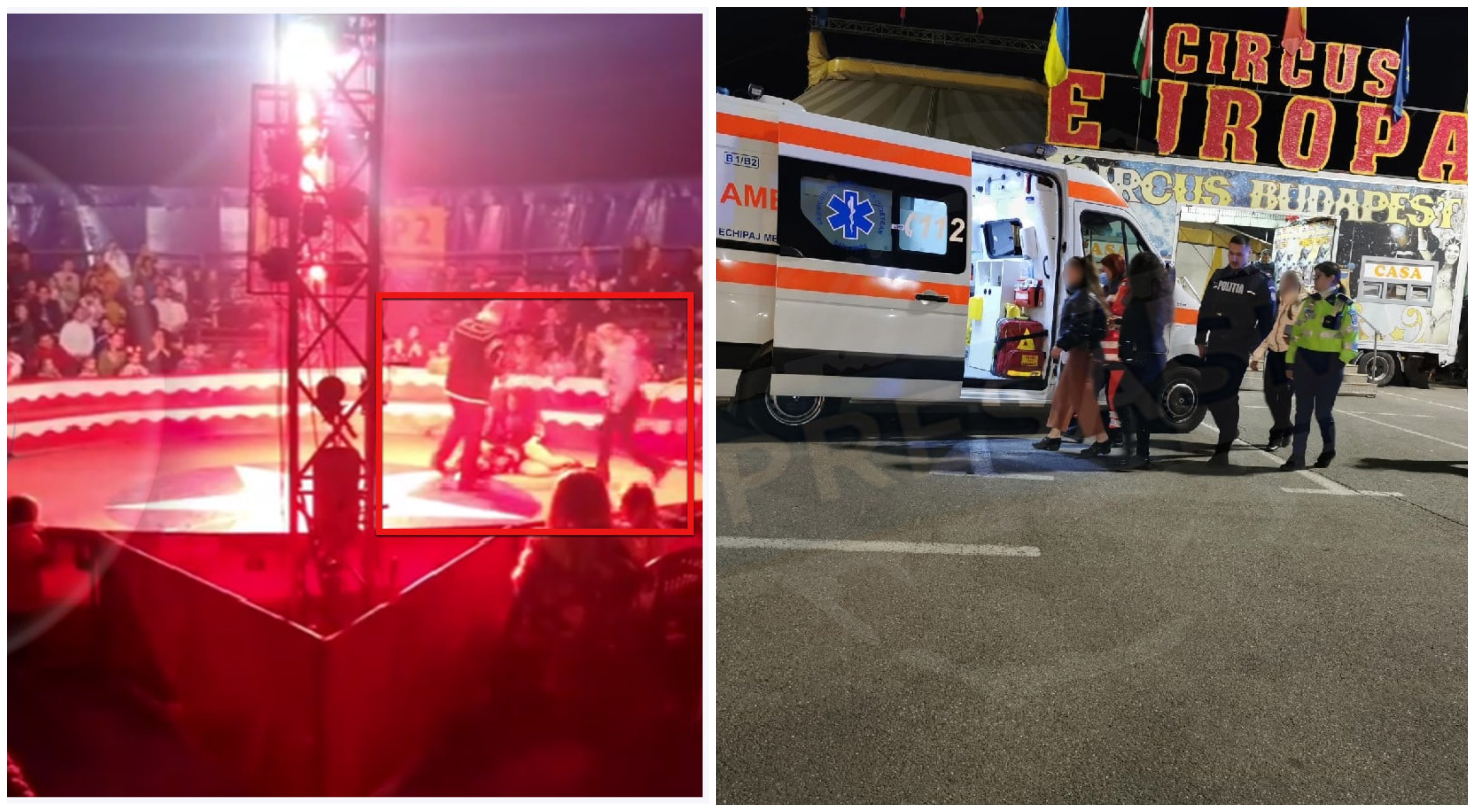 FOTO/VIDEO. Acrobata căzută de la înălțime, la circ în Satu Mare, este minoră. Mama sa nu a depus plângere