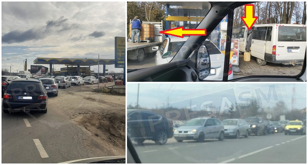 FOTOGALERIE. Cozi în benzinăriile din județ! Oamenii își fac rezerve, panicați de ultimele creșteri