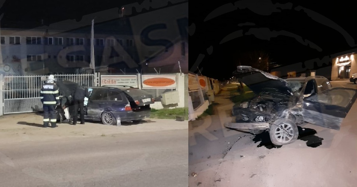 FOTO. Accident grav în Satu Mare. O tânără a spulberat cu BMW-ul tot ce i-a ieșit în cale
