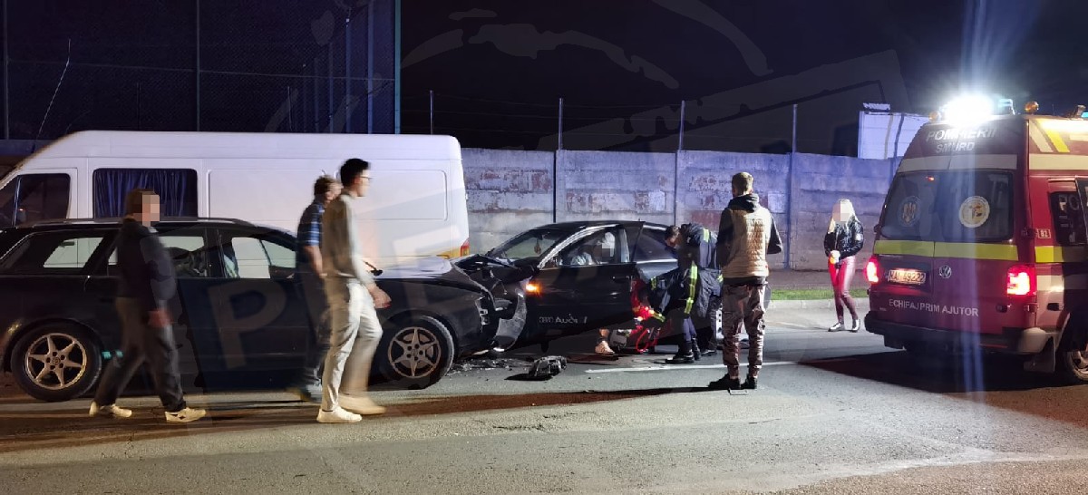 FOTO/VIDEO. Accident frontal, cu victime, în municipiul Satu Mare