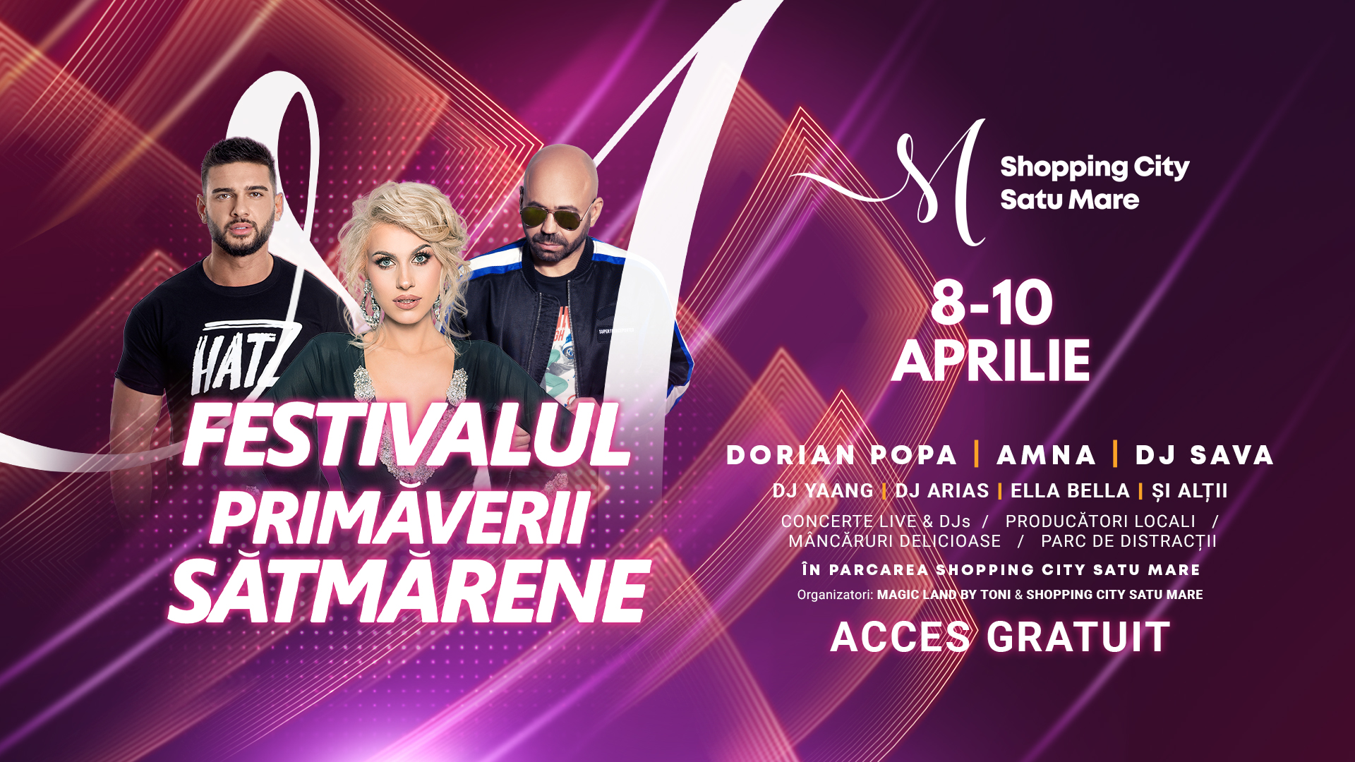 PROGRAM. Super concerte în acest weekend la Shopping City Satu Mare: Dorian Popa, Amna și DJ Sava