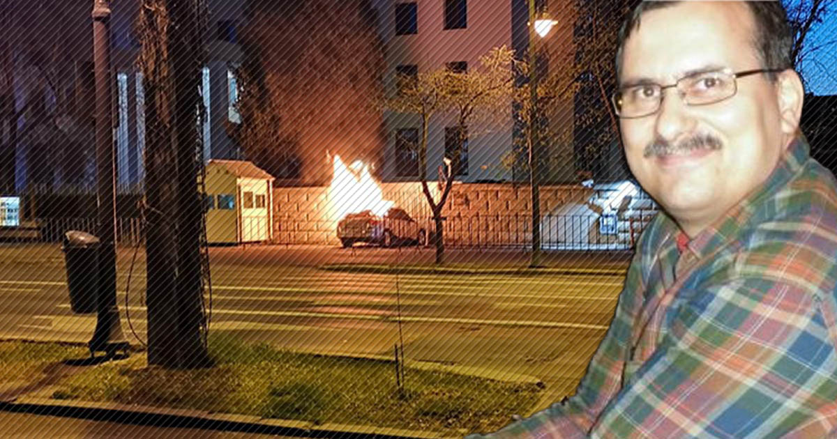 FOTO/VIDEO. Mașină izbită intenționat în gardul Ambasadei Rusiei din București. Șoferul a decedat