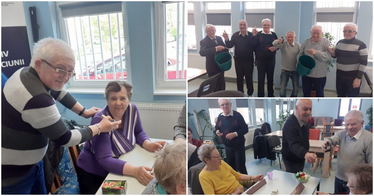 FOTO. La Centrul de zi pentru vârstnici tradiția se respectă. Domnii au ieșit la stropit