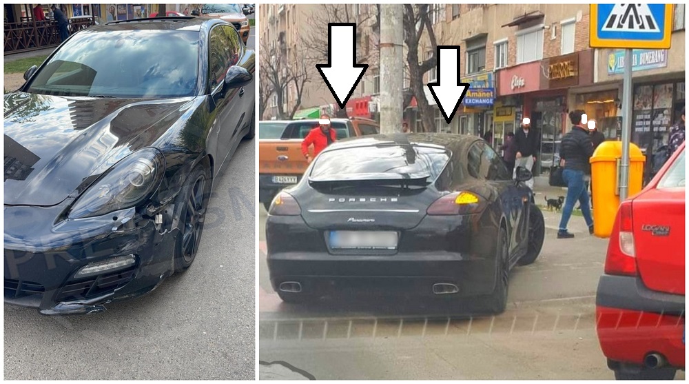 FOTO. Accident pe Drumul Careiului. Porsche vs Ford Ranger