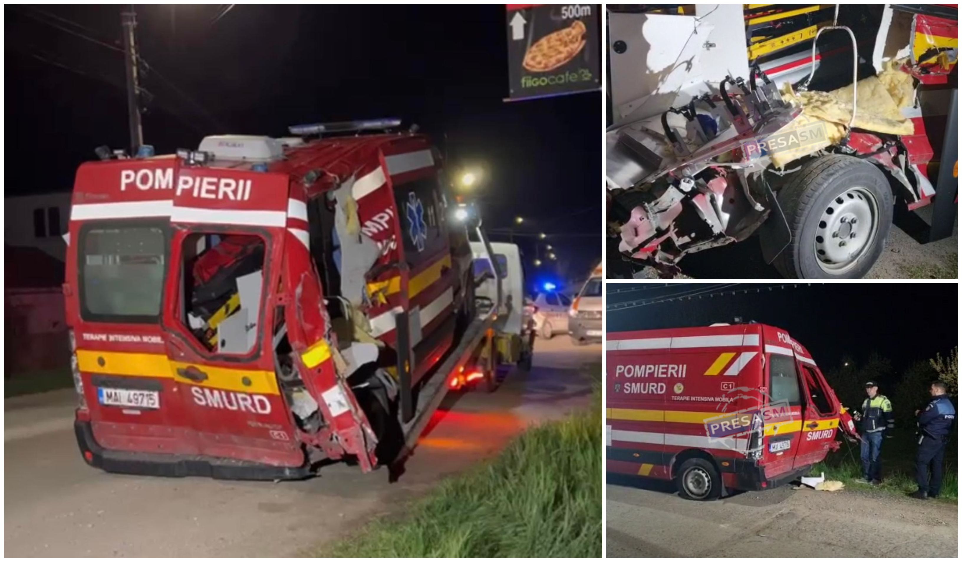 FOTO/VIDEO. Ambulanță SMURD lovită de tren. O pacientă a decedat. Tragedie în județul vecin