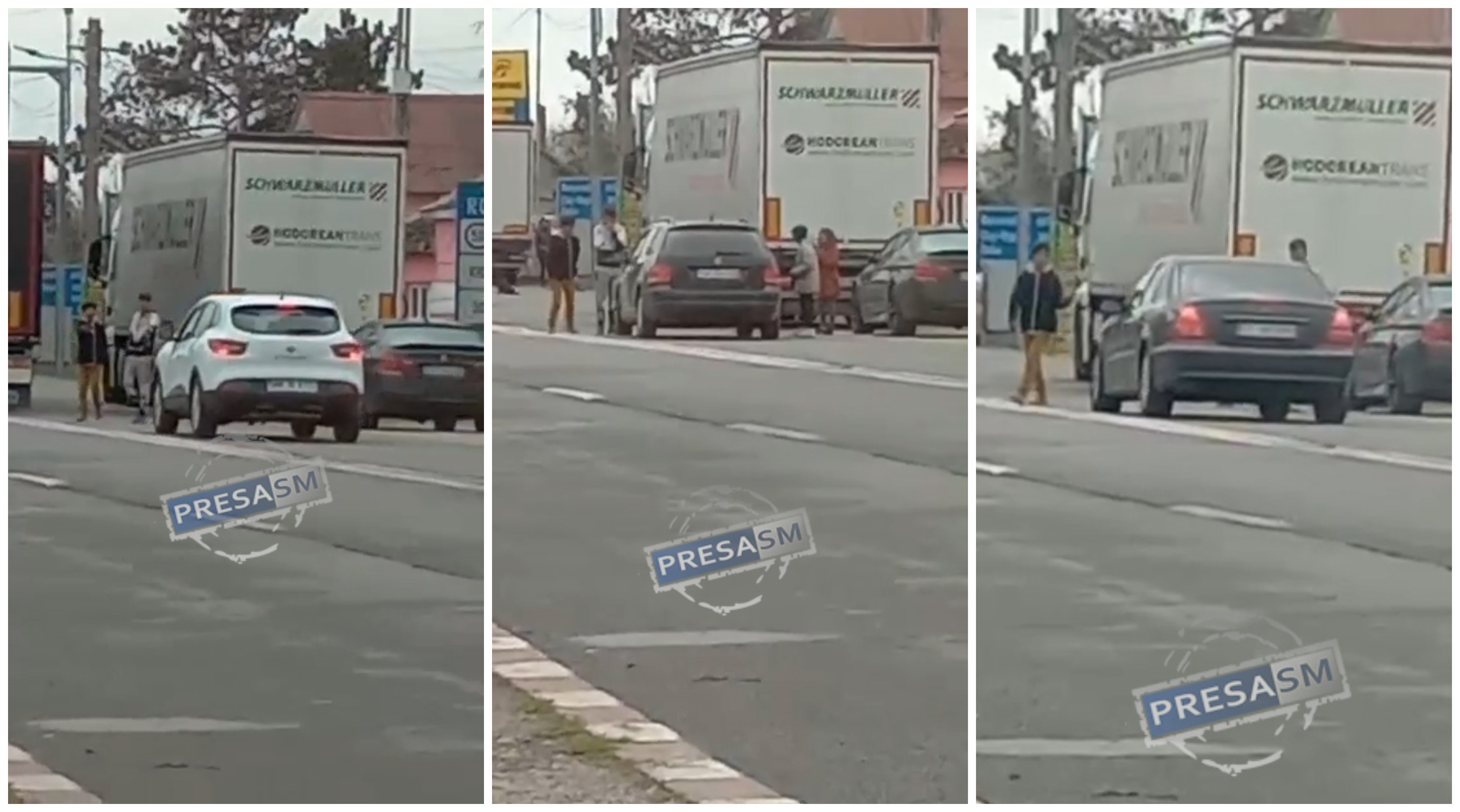 VIDEO. Rușinos! Cerșetorii blochează mașini în Vama Petea. Se aruncă în fața lor