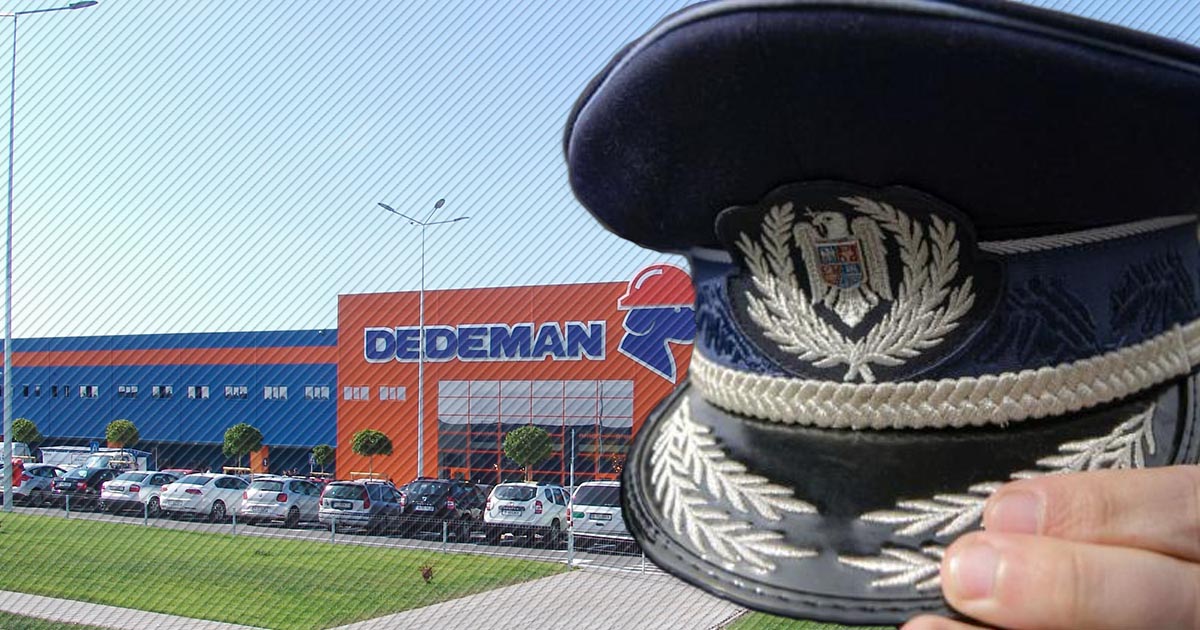 Polițist prins în timp ce fura din Dedeman. Și-a ascuns "prada" sub caschetă. Nu e la prima faptă
