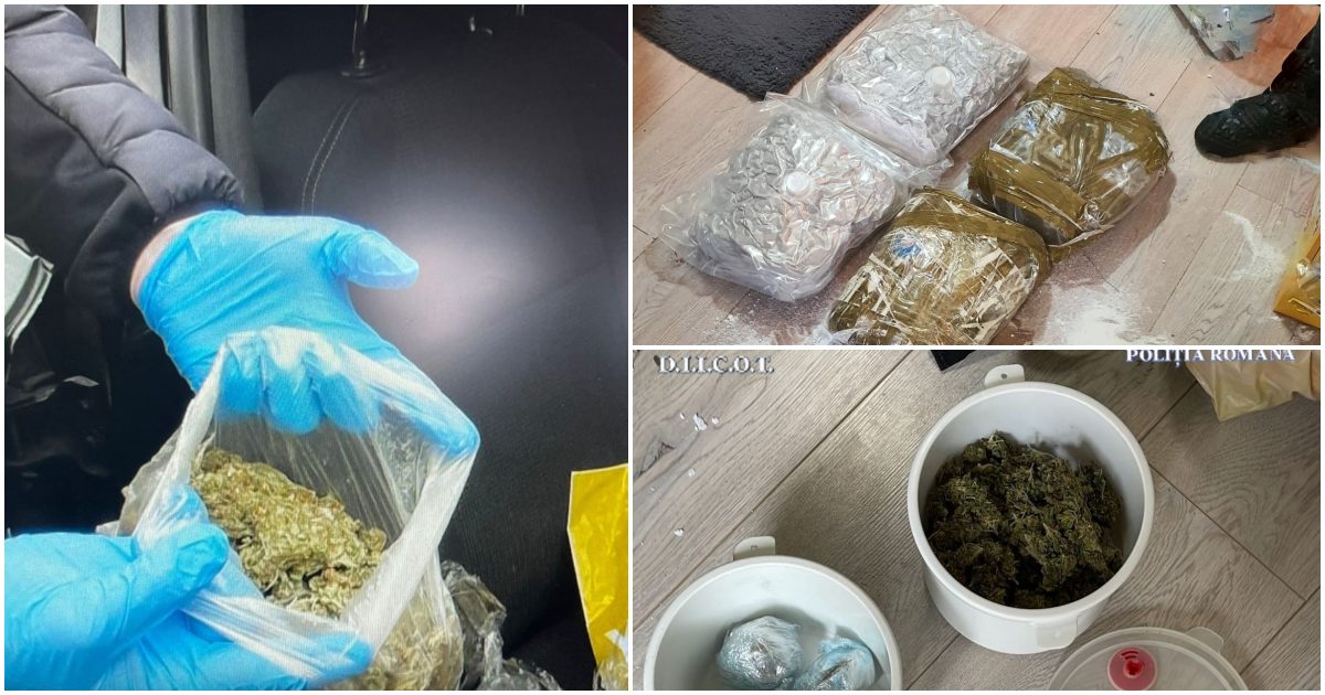 FOTO. Traficanți de droguri din județul vecin, prinși în flagrant. Două persoane reținute