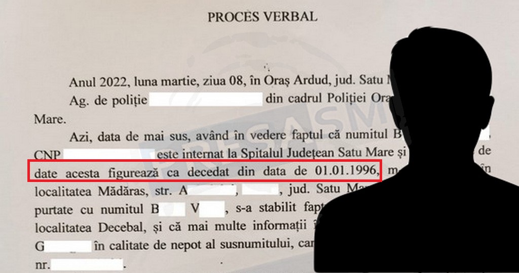 FOTO. Sătmăreanul care a murit de două ori. Declarat mort în 1996, dar a decedat anul acesta