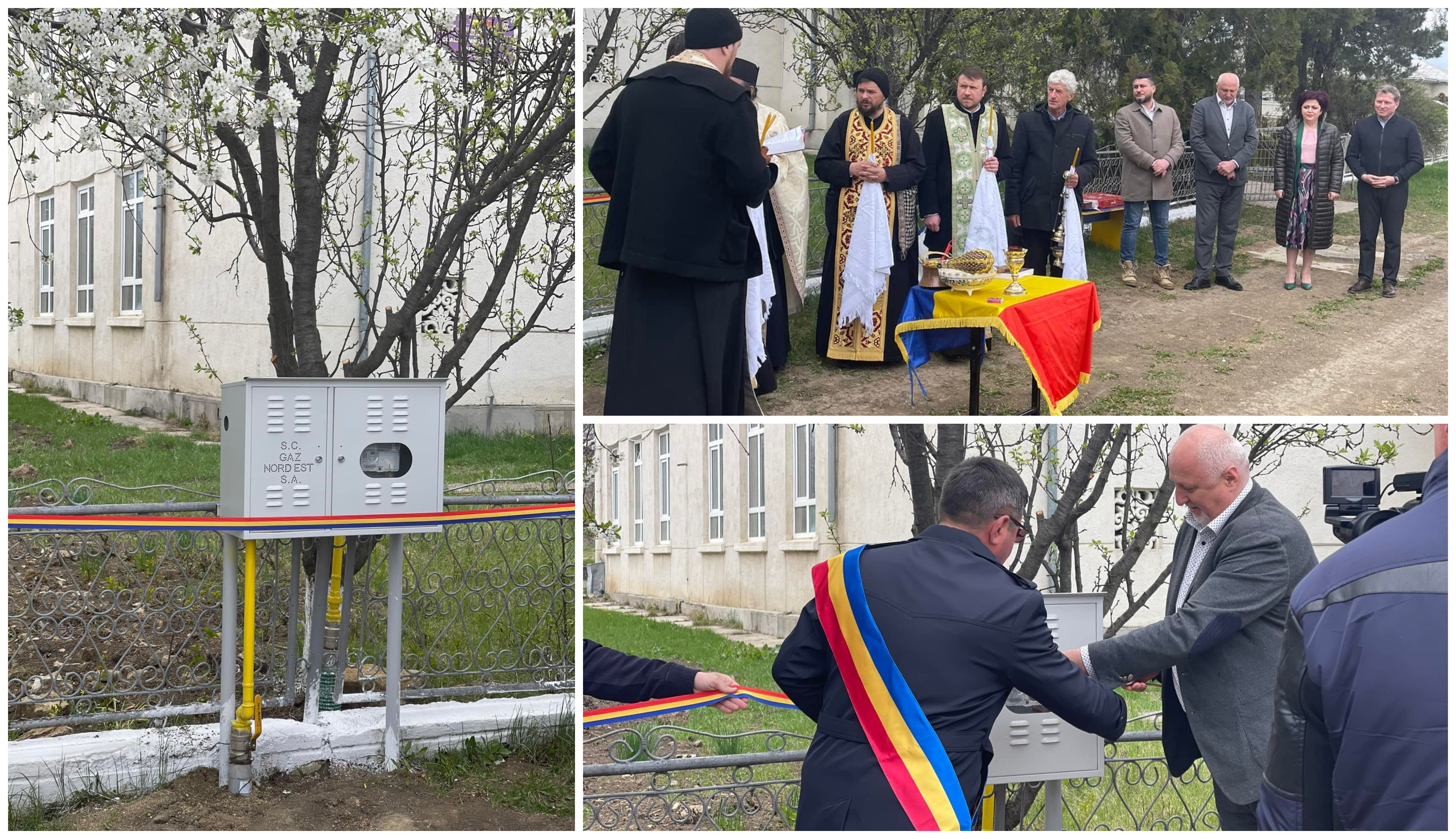 FOTO. Contor de gaze inaugurat cu preoți, pâine, sare și panglică tricoloră