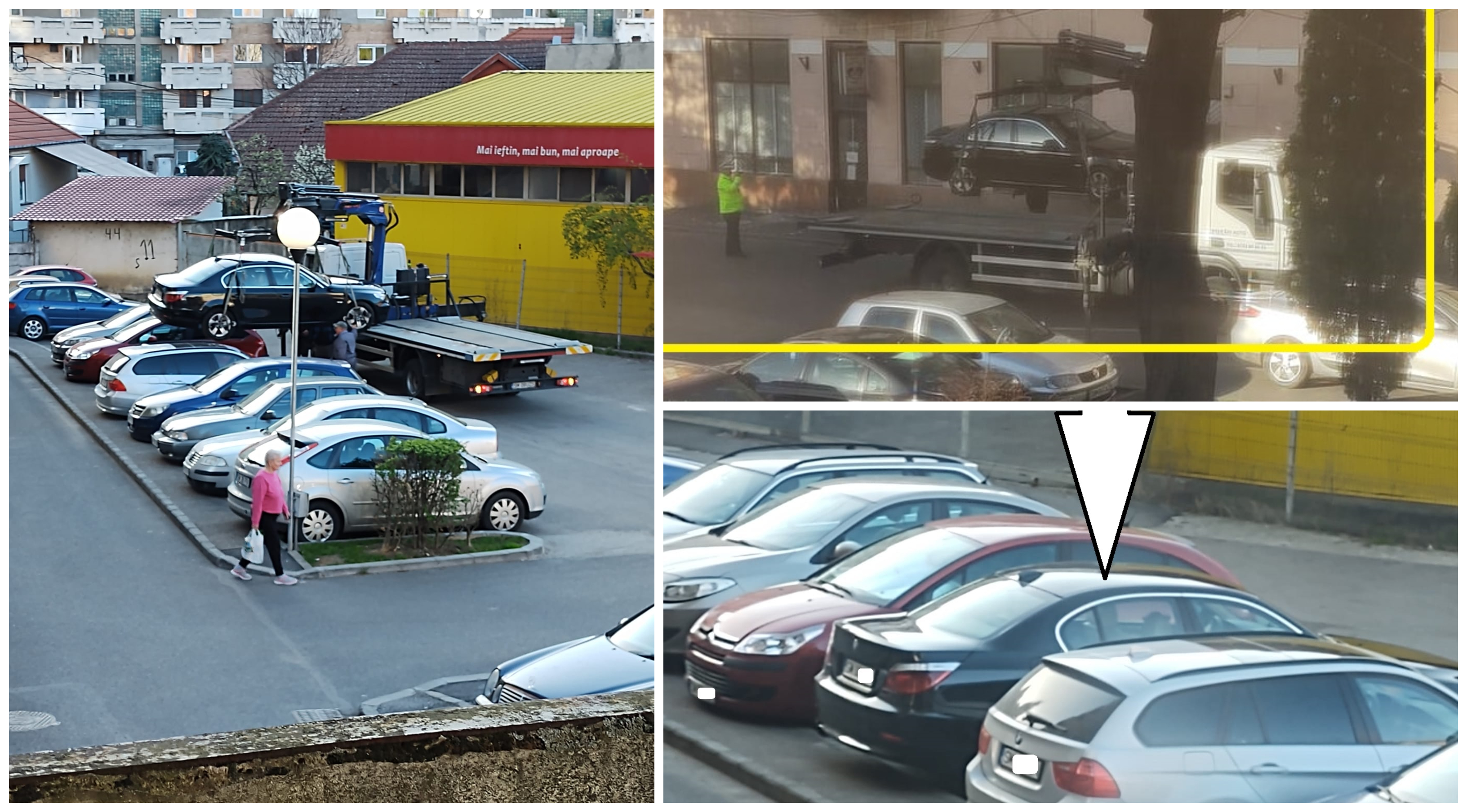 FOTÓ: Kimentett egy parkoló autót a Helyi Rendőrség, nehogy kárt tegyen benne a hulló vakolat