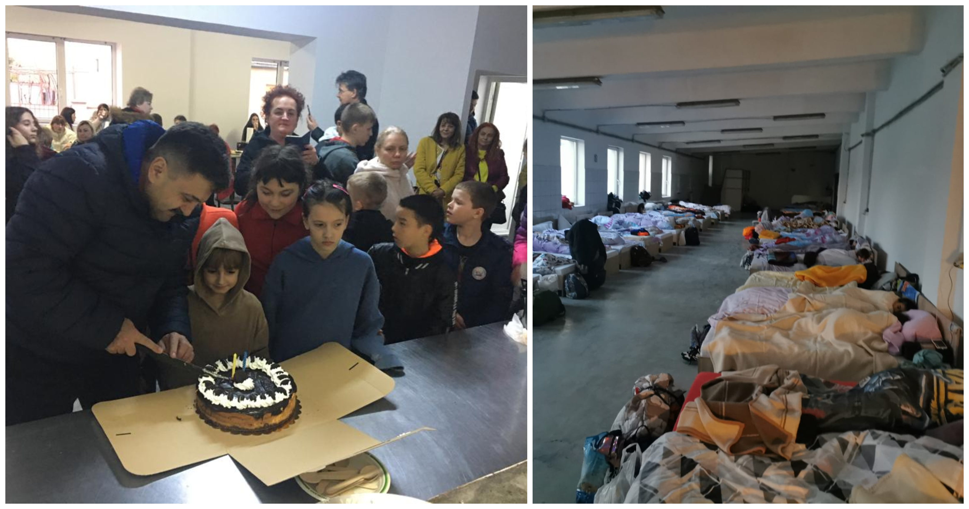 FOTO. Sute de orfani ucraineni găzduiți în Satu Mare. Întâmpinați cu tort, ca să mai uite de război