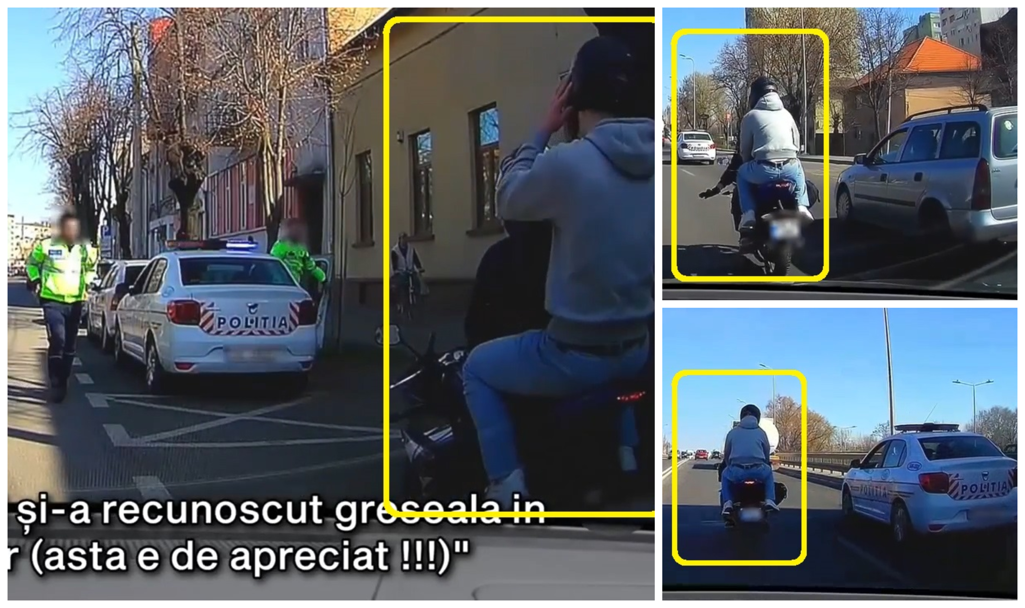 VIDEO. Urmărire în trafic. Poliția Satu Mare pornește după un motociclist neatent