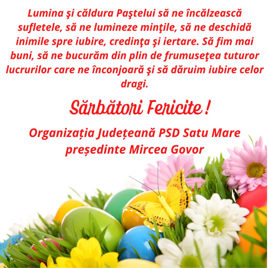 Conducerea PSD Satu Mare le urează tuturor credincioșilor ”Sărbători Fericite!”