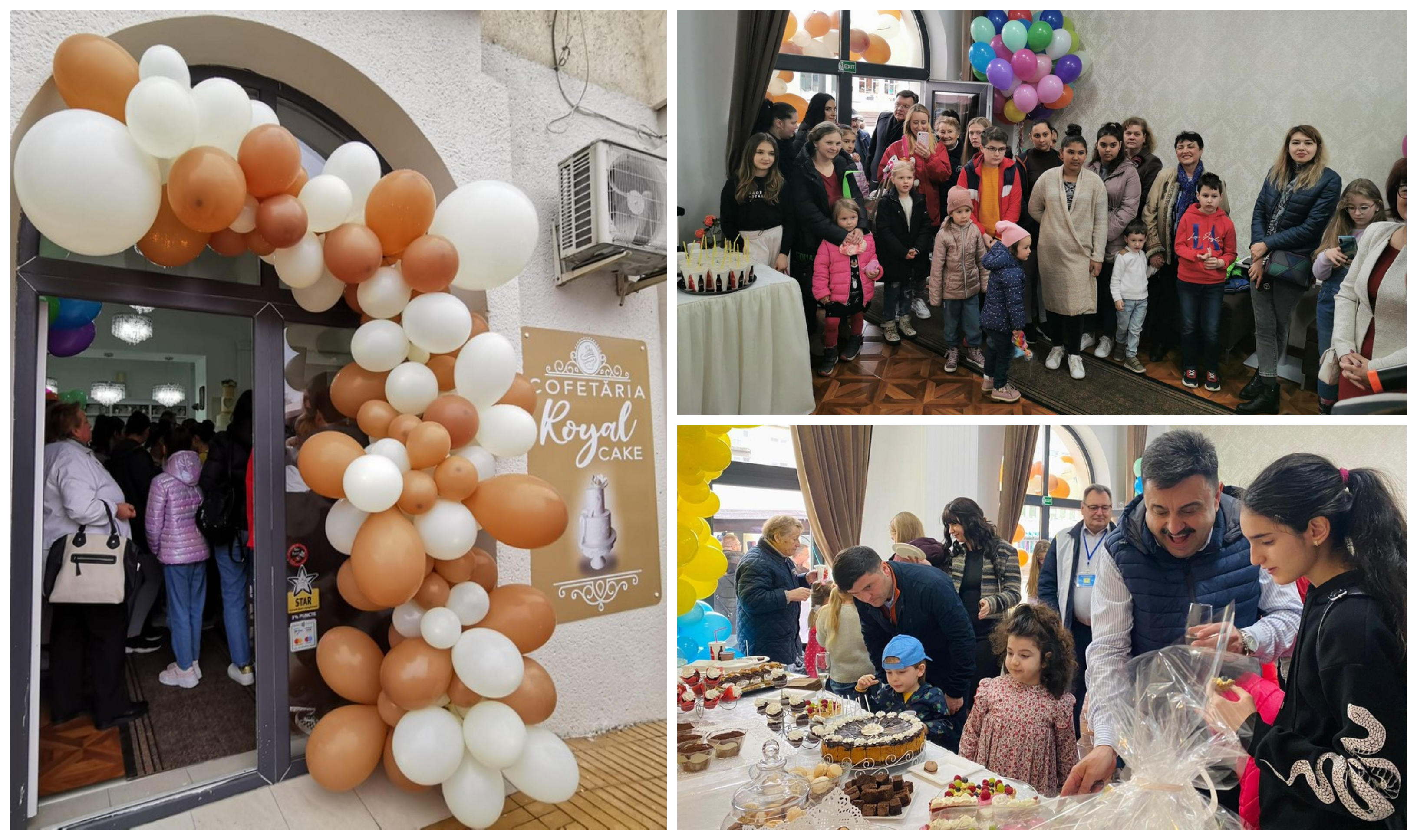 FOTOGALERIE. S-a deschis cofetăria Royal, în centrul Sătmarului. Refugiații ucraineni, cinstiți cu dulciuri