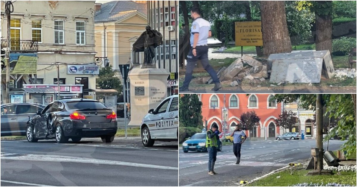 FOTO. Drifter-ul care a făcut prăpăd în centrul Sătmarului, amendat cu maximul posibil de Poliție