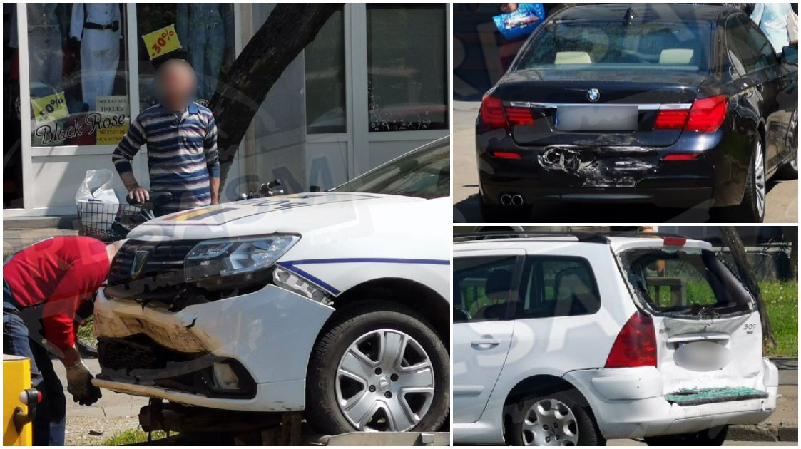 FOTO/VIDEO. Polițistul care a provocat accidentul în lanț în Satu Mare, amendat