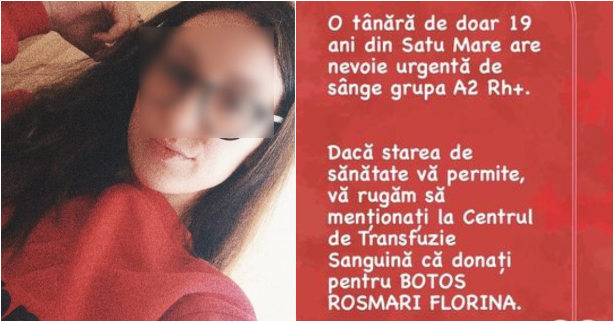 APEL UMANITAR. O tânără (19 ani) sătmăreancă are nevoie urgentă de sânge