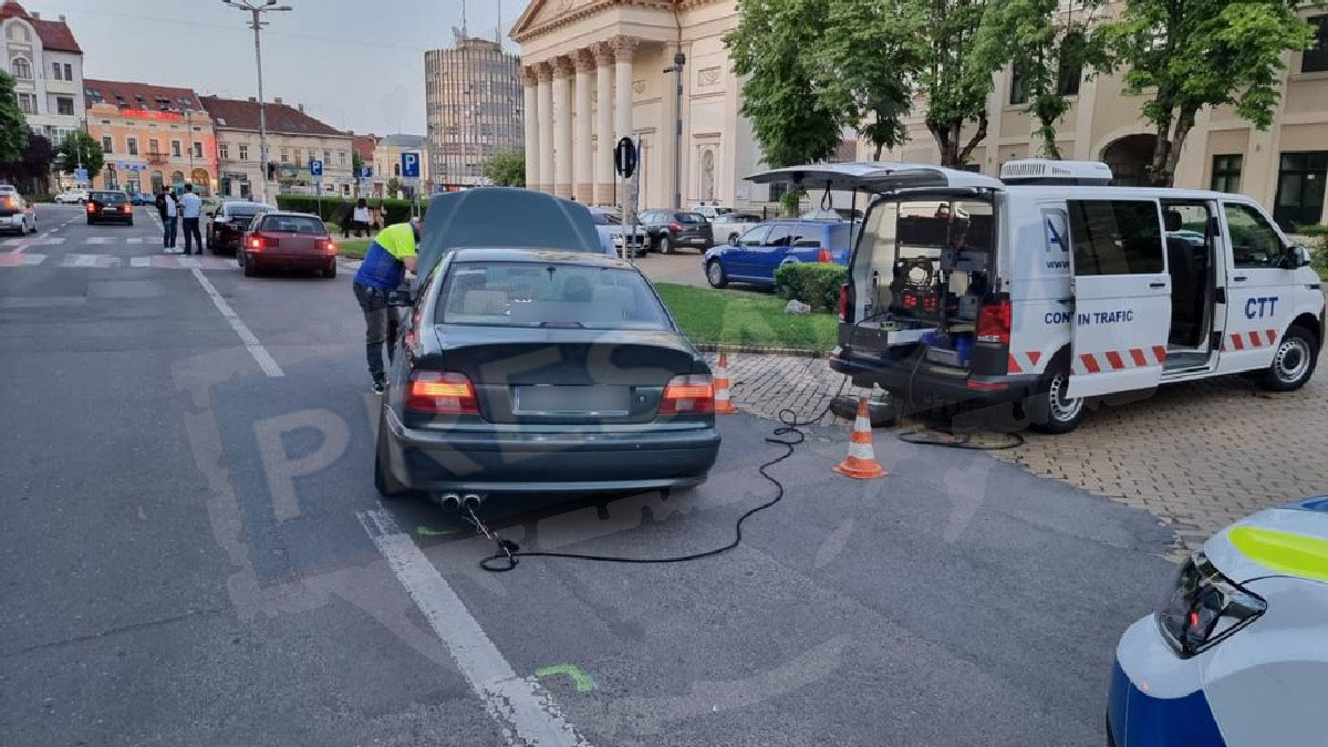 FOTOGALERIE. Razie ”anti-tunning” în centrul Sătmarului! Șmecherii băgați la test