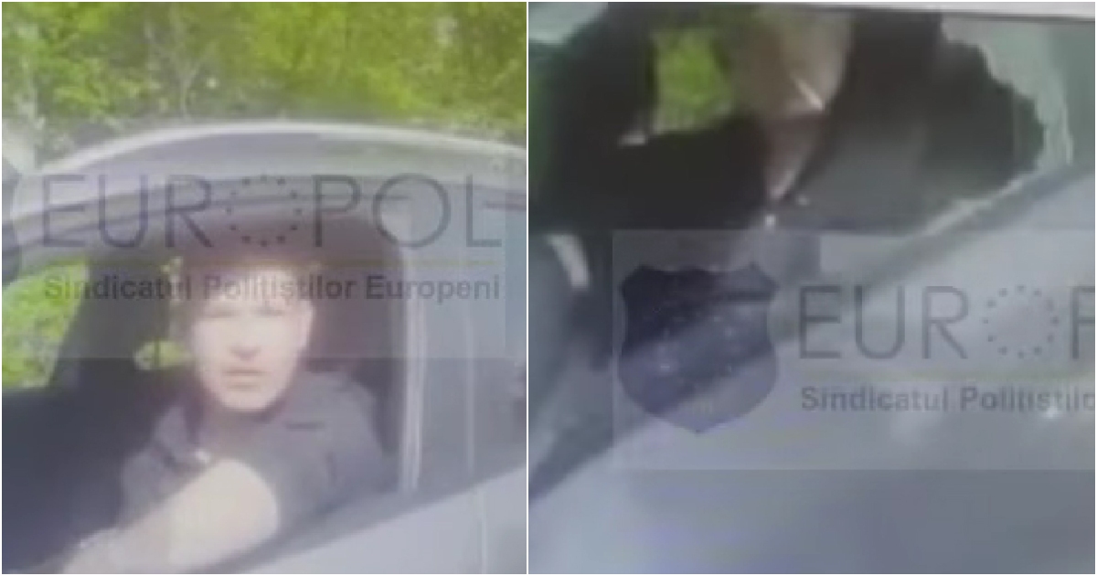 VIDEO. Un polițist, model de intervenție. Șofer recalcitrant, scos pe sus din mașină. I-a spart geamul