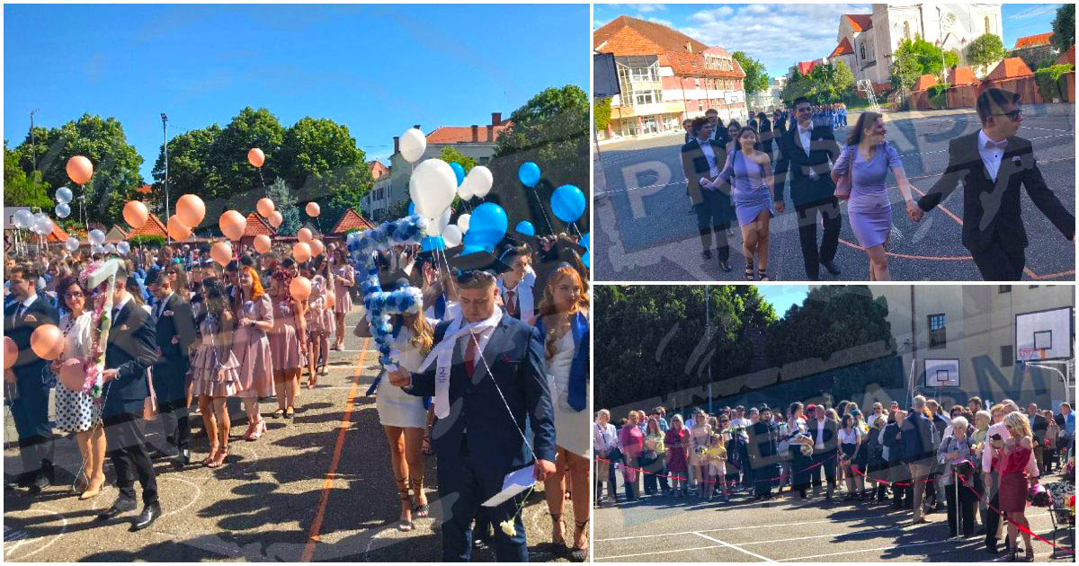 FOTO. Agitație și emoție la liceele din Satu Mare. Absolvenții își iau rămas bun de la colegi și profesori