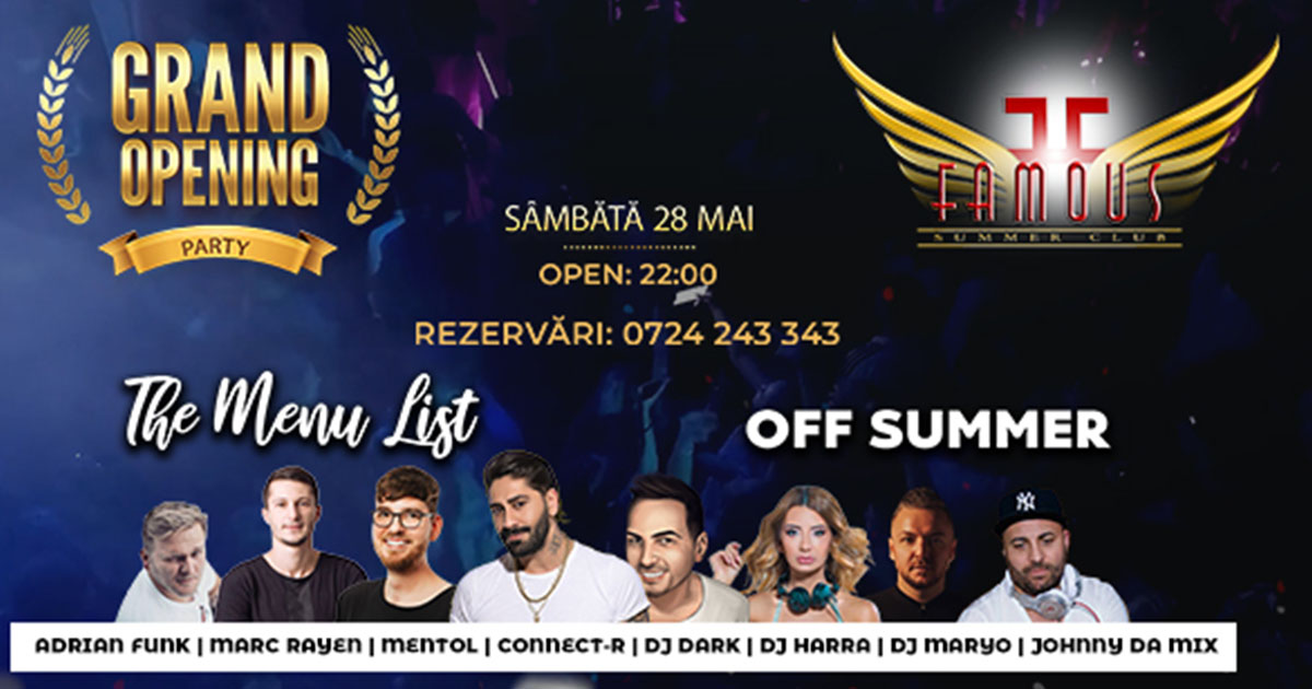Se redeschide Famous Summer Club. Sătmărenii, invitați la petreceri incendiare