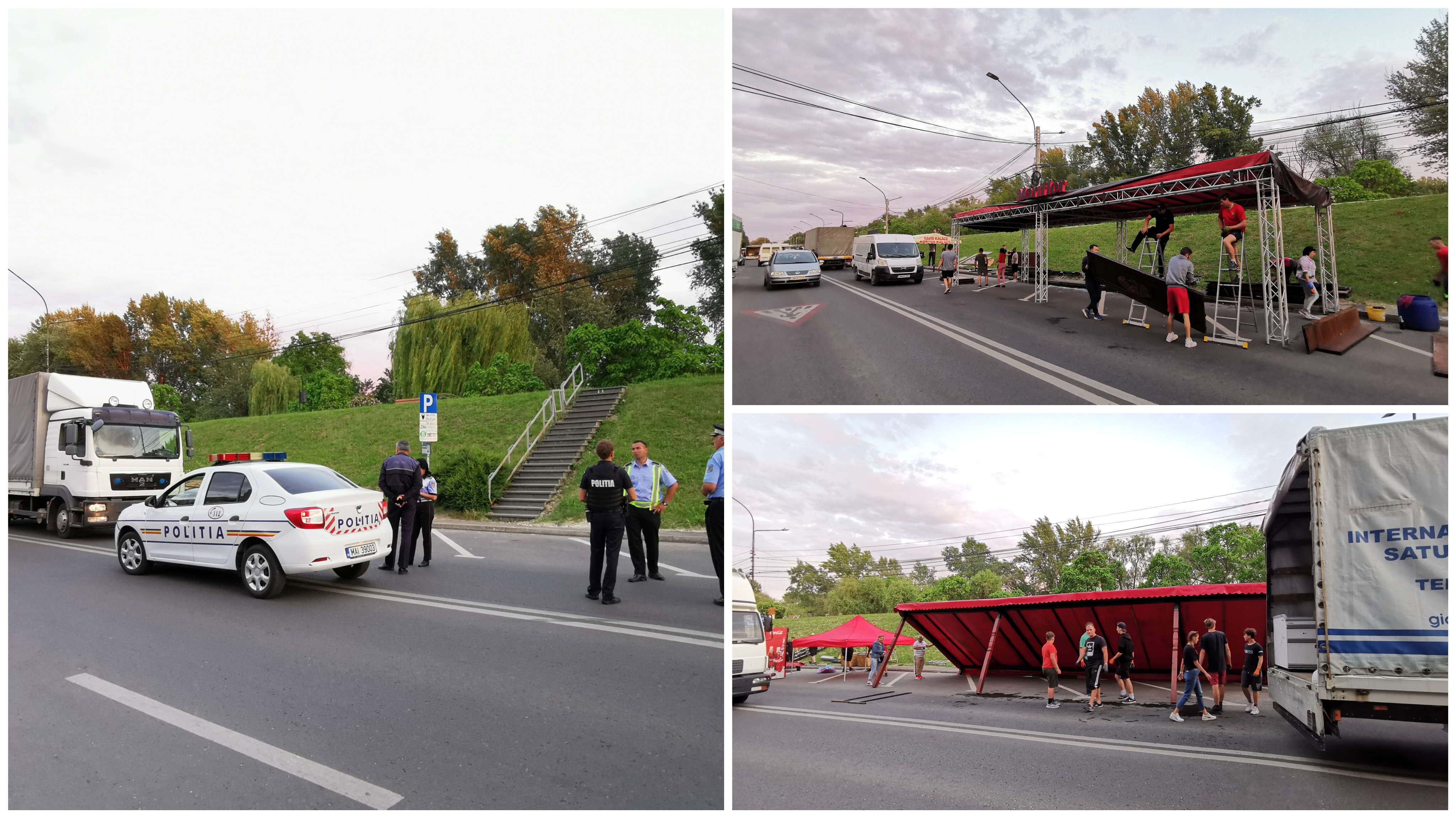 FOTO. S-a închis B-dul Transilvania. Se montează terasele de Ziua Orașului