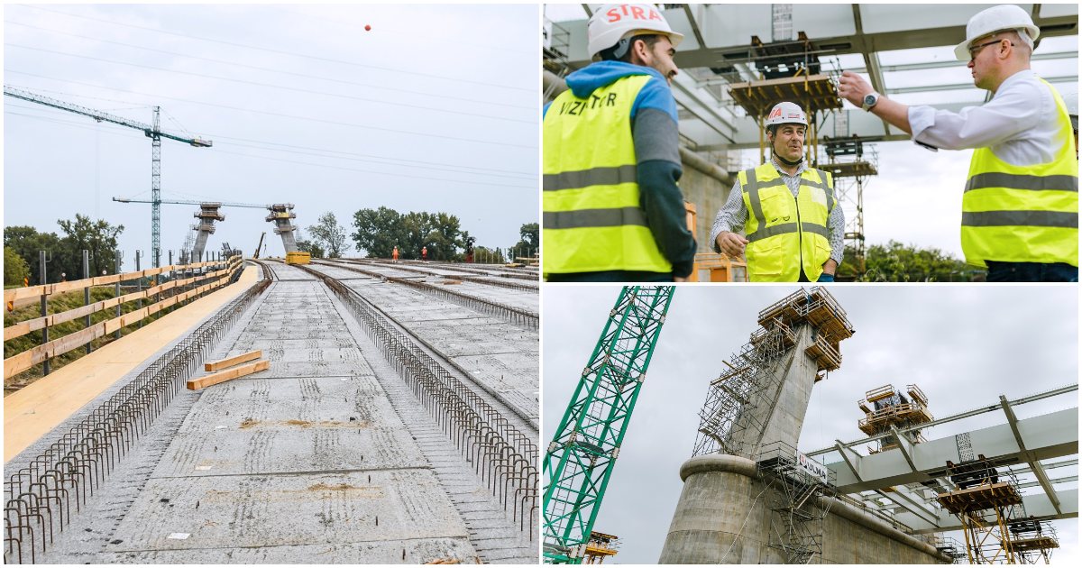 FOTOGALERIE. Podul peste Someș prinde contur. Imagini spectaculoase surprinse astăzi